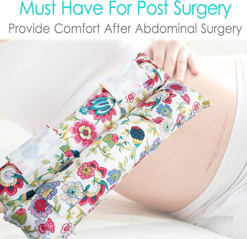 HapiPoppy Hysterectomy Pillow Abdominal Post Surgery Pillows with Pocket Comfort for Ice Heat Packs Tummy Tuck Belly Incision Recovery Seatbelt Gifts Women Patients (Sunflower) - Image 4